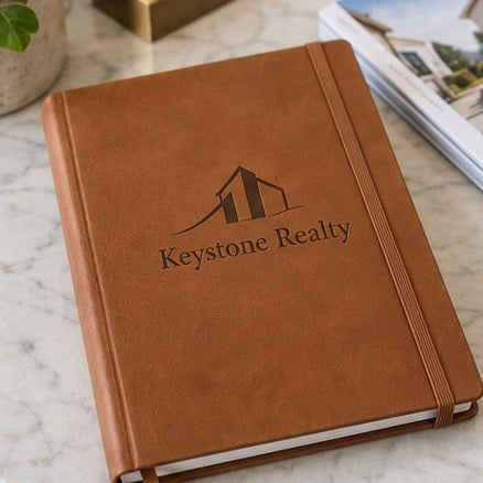 Customized realtor planners on an office desk