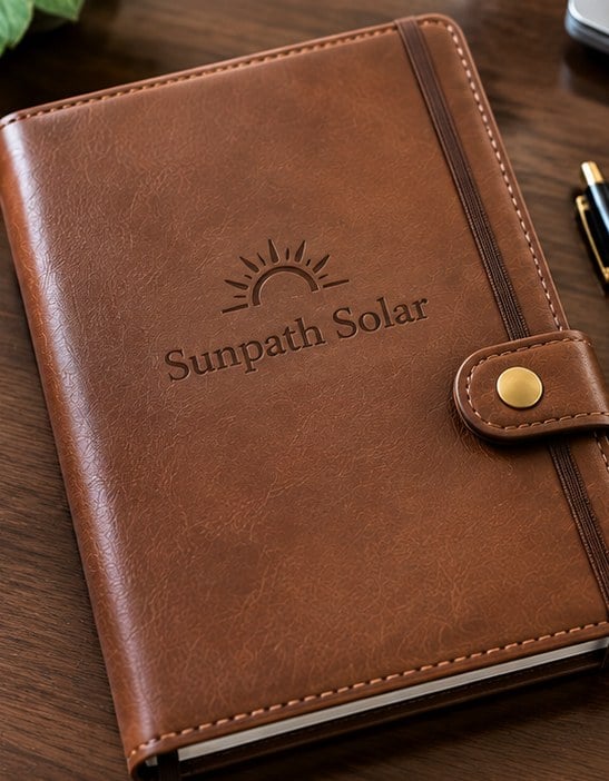 Example of a custom leather planner